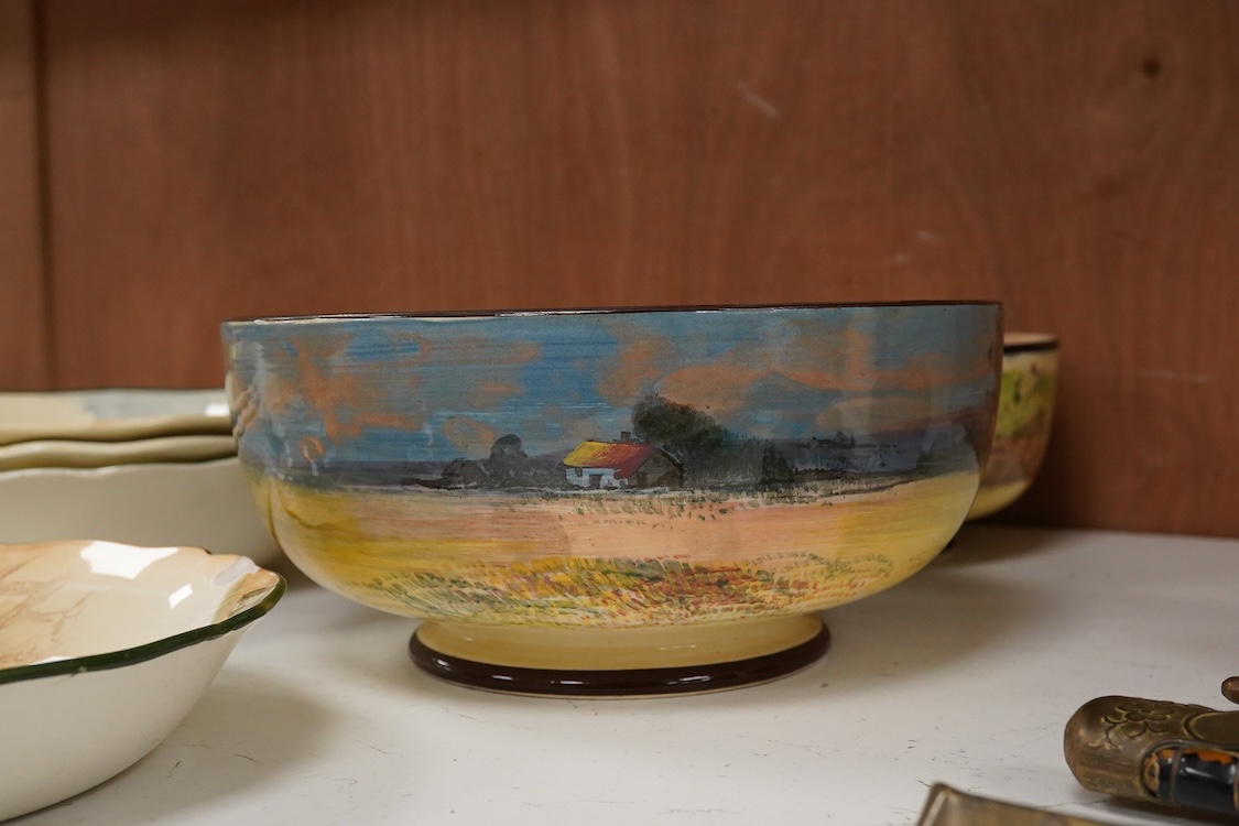 A collection of Royal Doulton Series ware bowls, a tray, cup etc